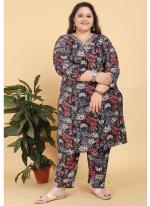 Rayon Multi Color Casual Wear Printed Readymade Plus Size Suit